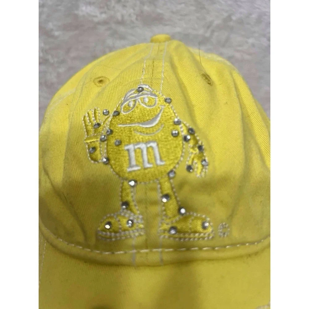 2007‎ M&M's Yellow Rhinestone Adjustable Baseball Cap Chase Authentics